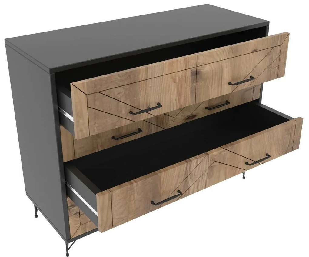 Comodă Comfort Anthracite and Oak