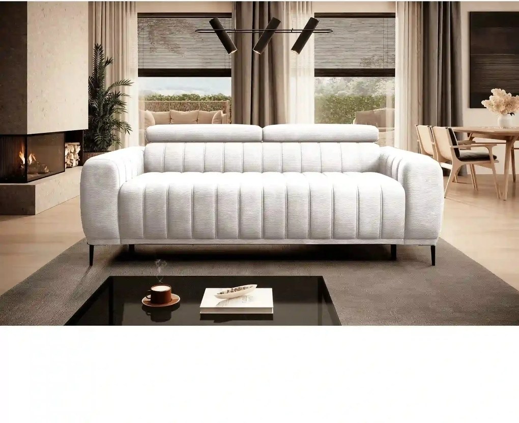 Canapea extensibila GANDI 140, stofa catifelata crem - Crown 01, cu te
