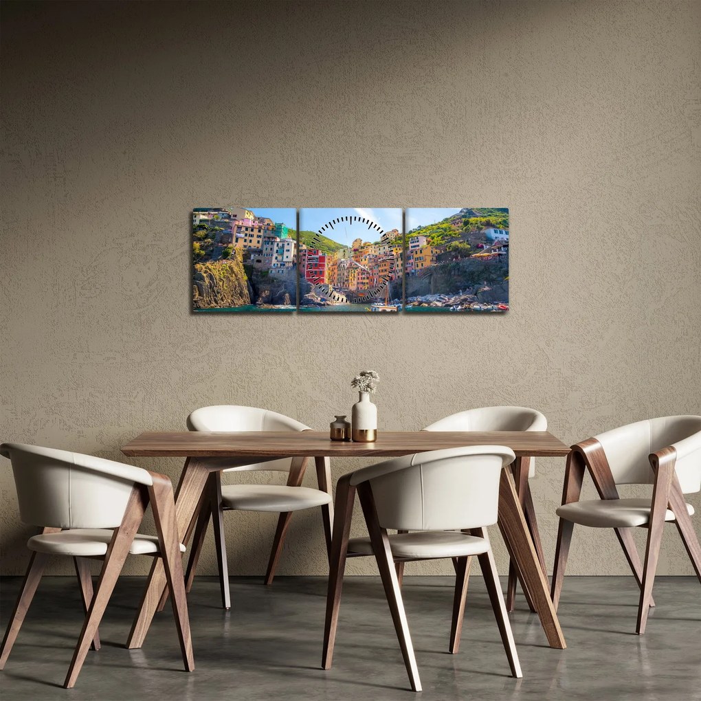 Tablou - Pe Marea mediterană (cu ceas) (90x30 cm)