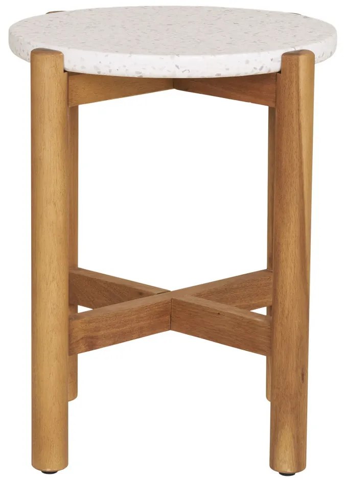 Terracina Masă de luat masa acacia/terrazzo, natural, ø37x46 cm