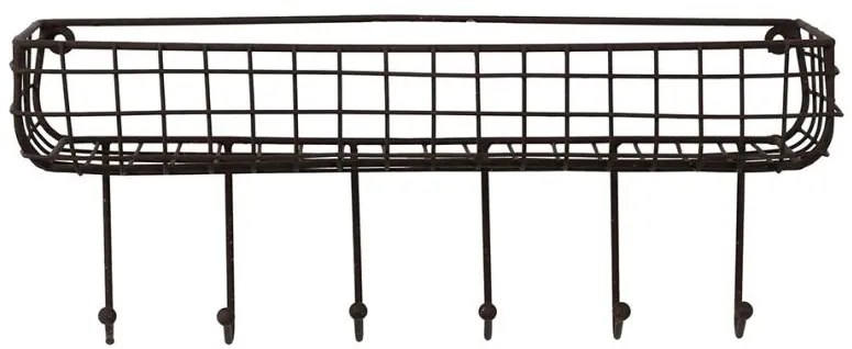 Raft de perete din metal, 6 carlige, Cuisine