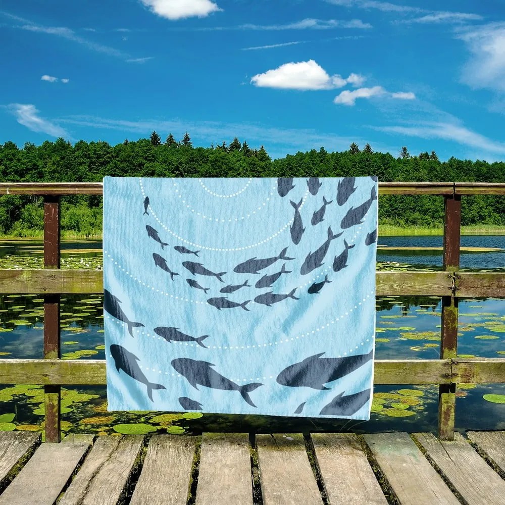 Prosop de plajă albastru 90x180 cm Shoal – DecoKing