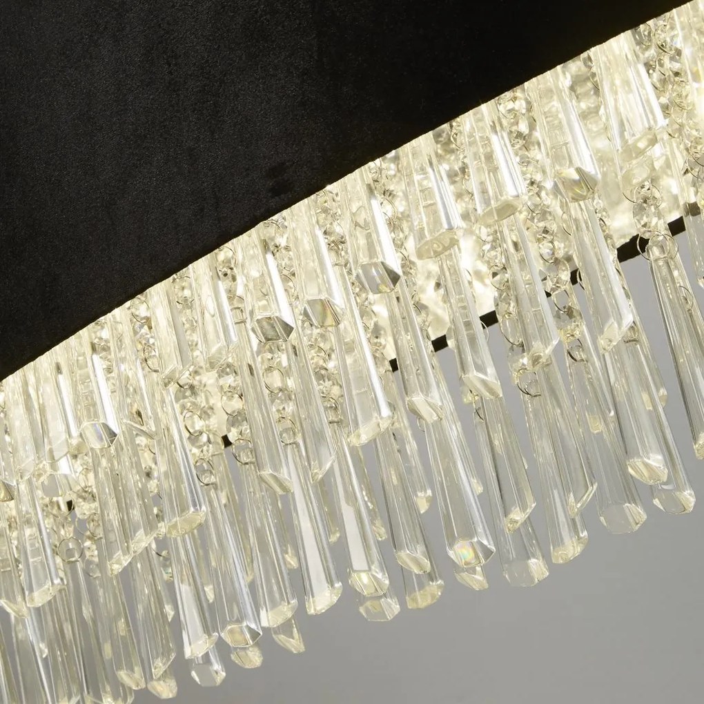 Lustra eleganta cu abajur din catifea si cristale Glamour 8Lt