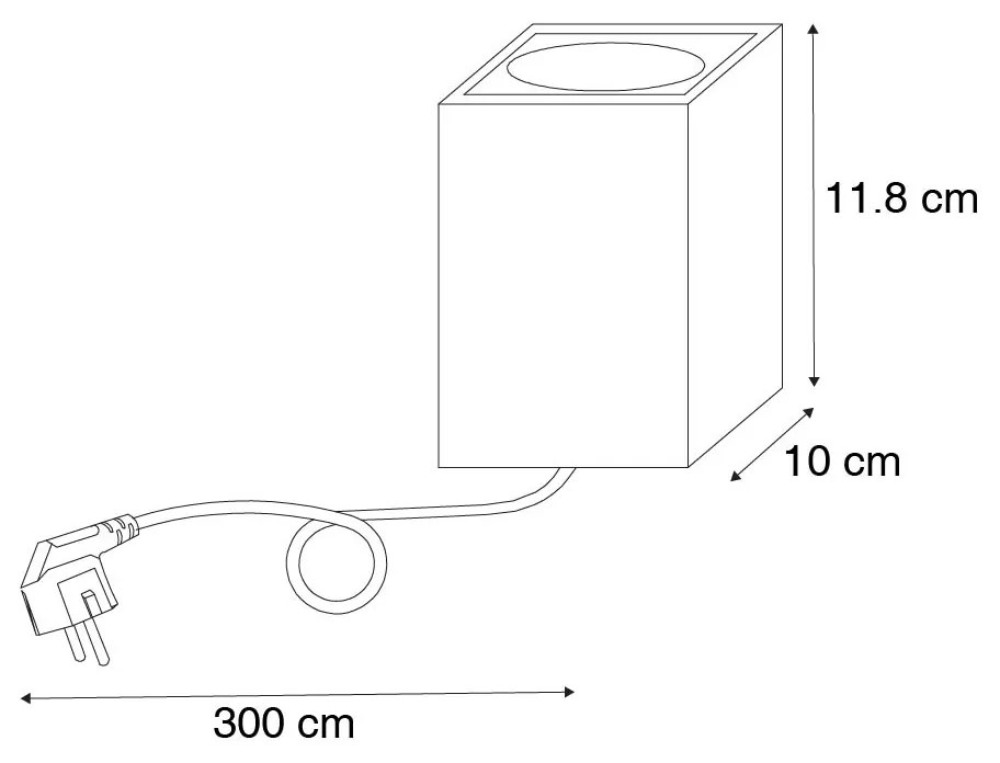 Proiector de grădină industrial maro ruginiu pătrat IP65 - Lennard