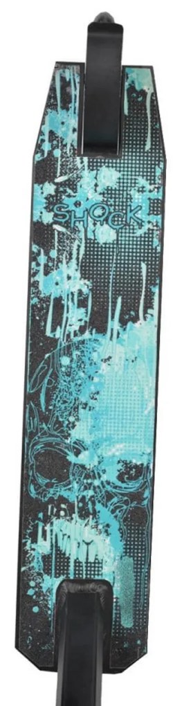 Trotineta Freestyle NOVOKIDS™ Shock Stunter, maxim 100 kg, Frana picior, Cadru si roti aluminiu, Diametru roata 110 mm, Turquoise