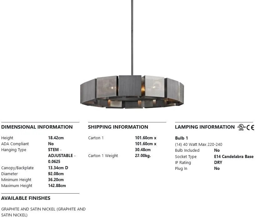 Candelabru design industrial-modern IMPRESSION cu 14 surse de lumina