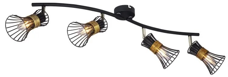 Plafoniera moderna metalica negru-aurie PURRA 4L 54814-4 GL