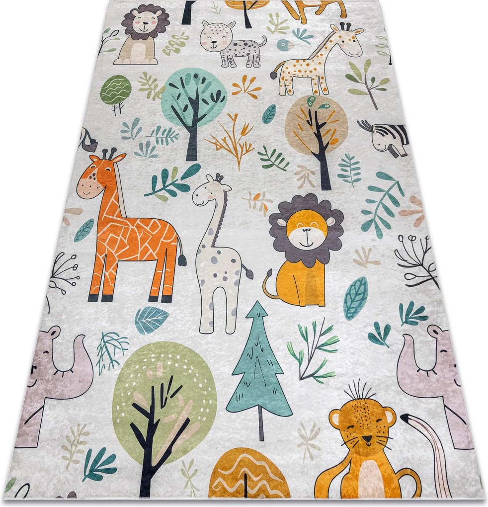 BAMBINO 61570 covor lavabil Animale, Africa pentru copii anti-alunecare - cremă / verde