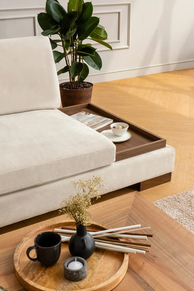 Canapea de colț Tulip Corner Left With Pouf - Beige