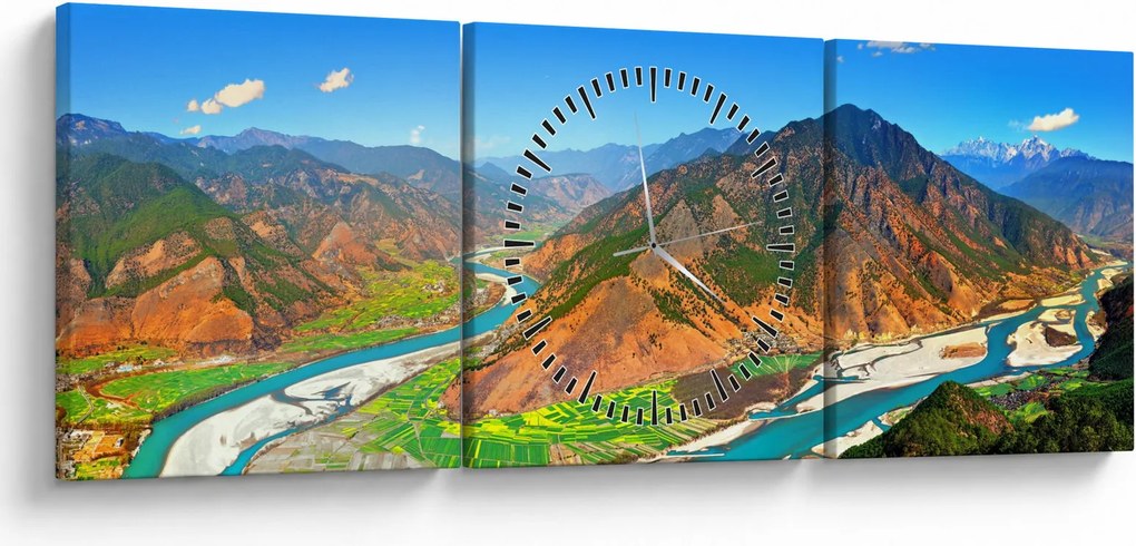 Tablou - Râul Yangtze (cu ceas) (90x30 cm)