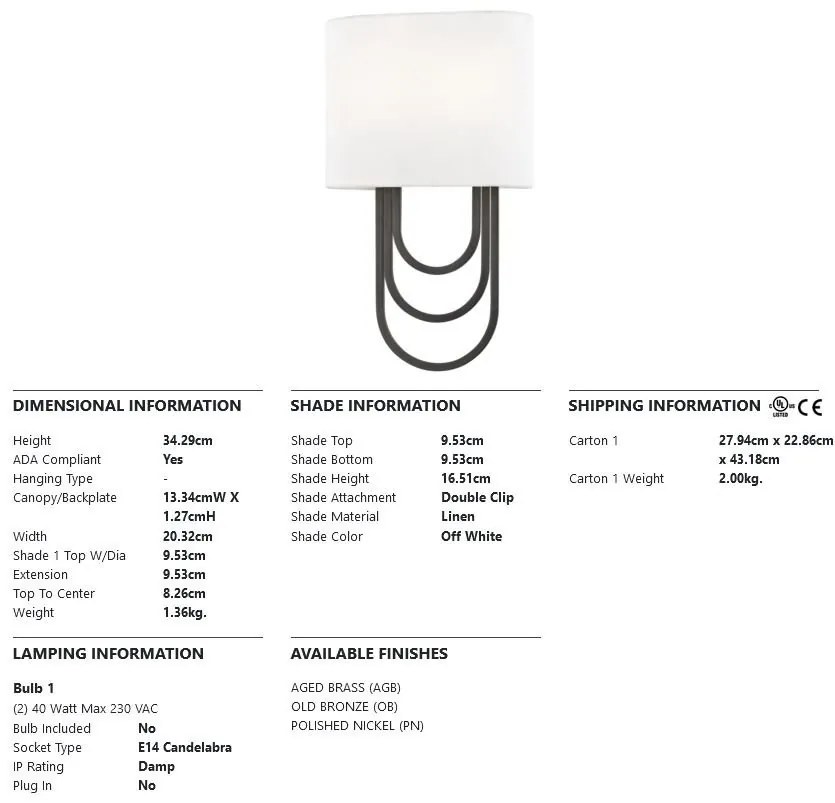 Aplica de perete design modern FARAH bronz antichizat