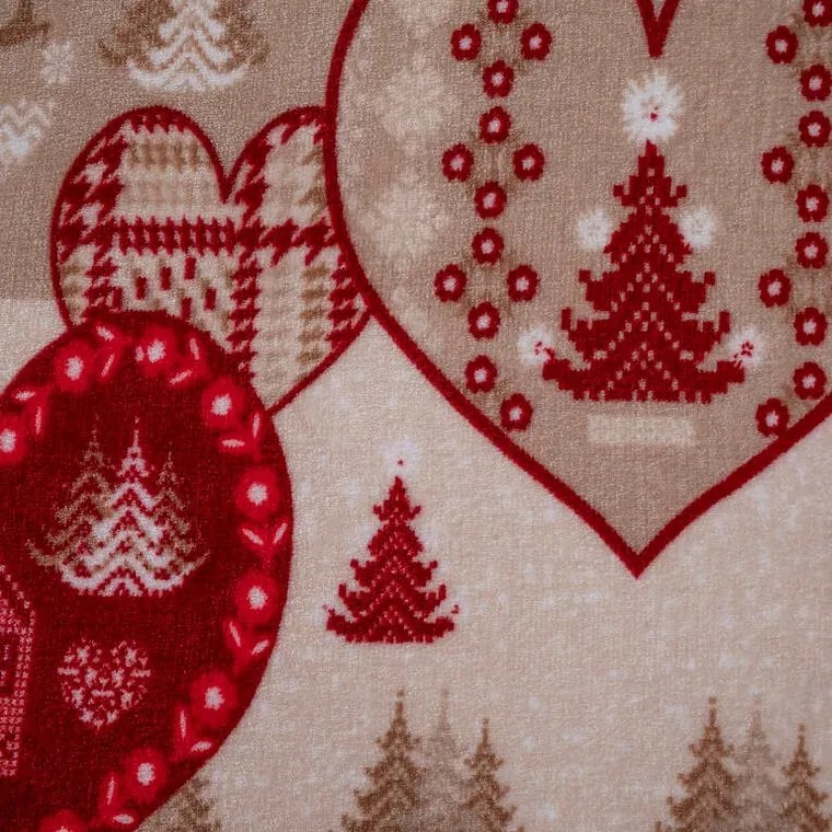 decoDoma Cearceaf cu elastic din micropluş INIMĂ 90 x 200 cm