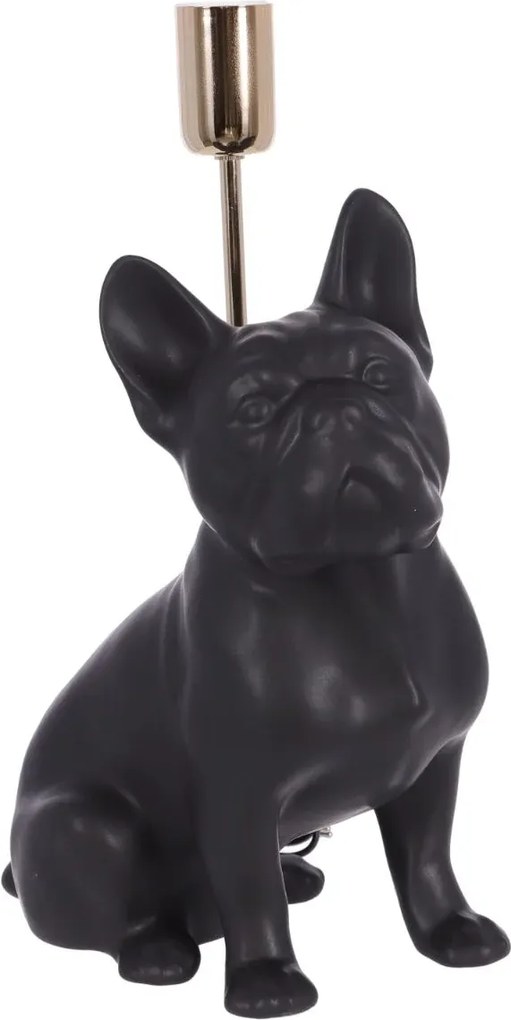 Lampa ceramica Bulldog negru mat h 35 cm