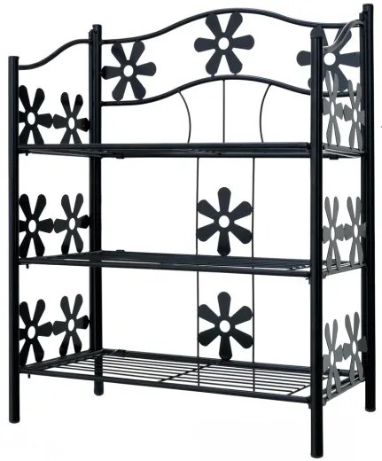Deuba Raft metalic cu model de flori - 60x30x70 cm