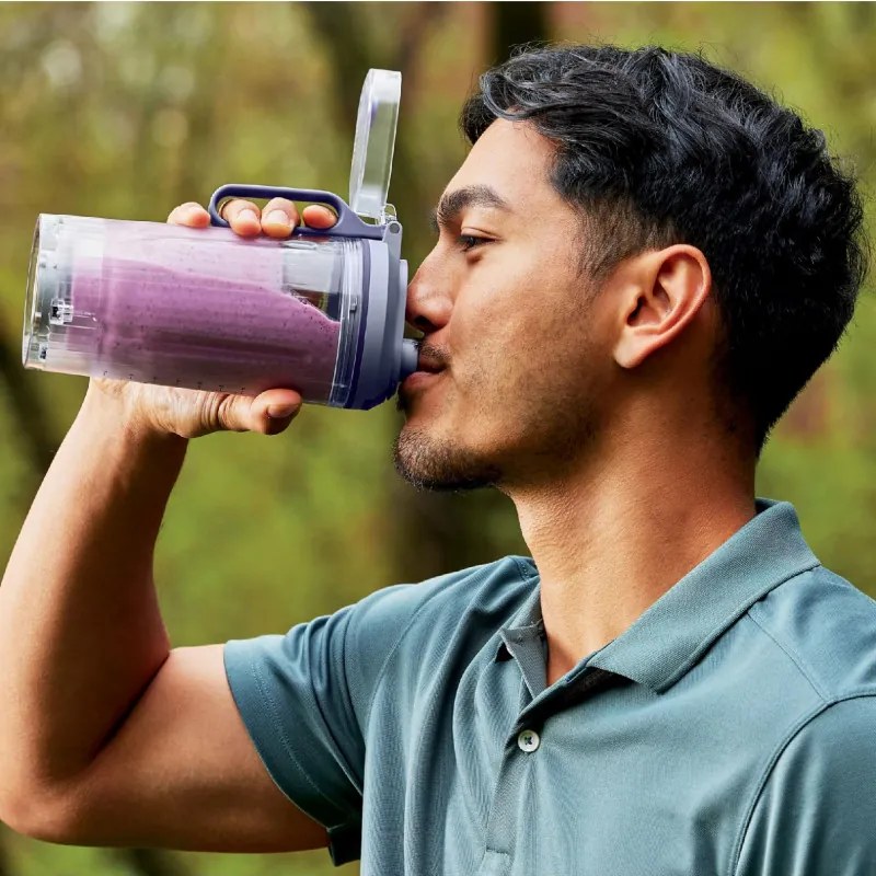 Blender portabil Ninja Blast Max BC251EUGY, 14.4W, 11.1V, 570 ml, 19000 rpm, Zdrobire gheata, Pana la 25 de cicluri, Fara BPA, Gri