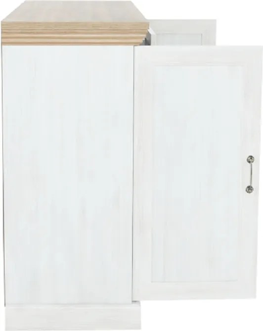 Comodă, 2 uşi cu 5 sertare, pin nordic/stejar sălbatic, ROYAL K2D