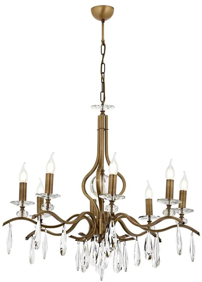 Candelabru cu lanț CLASSIC 8xE14/40W/230V, finisaj bronz