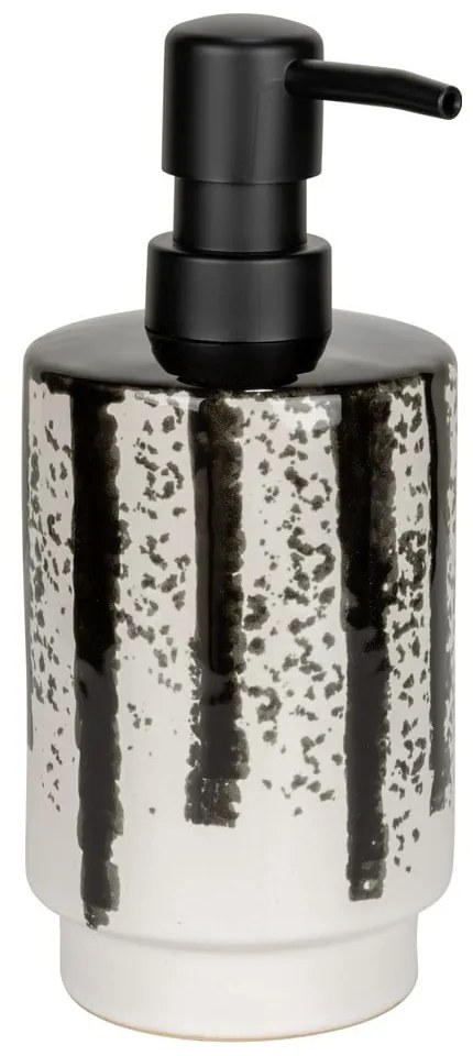 Dozator de săpun lichid alb-negru din ceramică 340 ml Subiza – Wenko