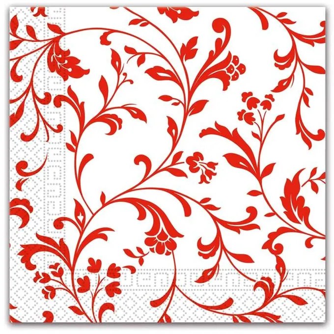 Floare Arabesque Red Șervețel cu model roșu 20 buc 33x33 cm FSC