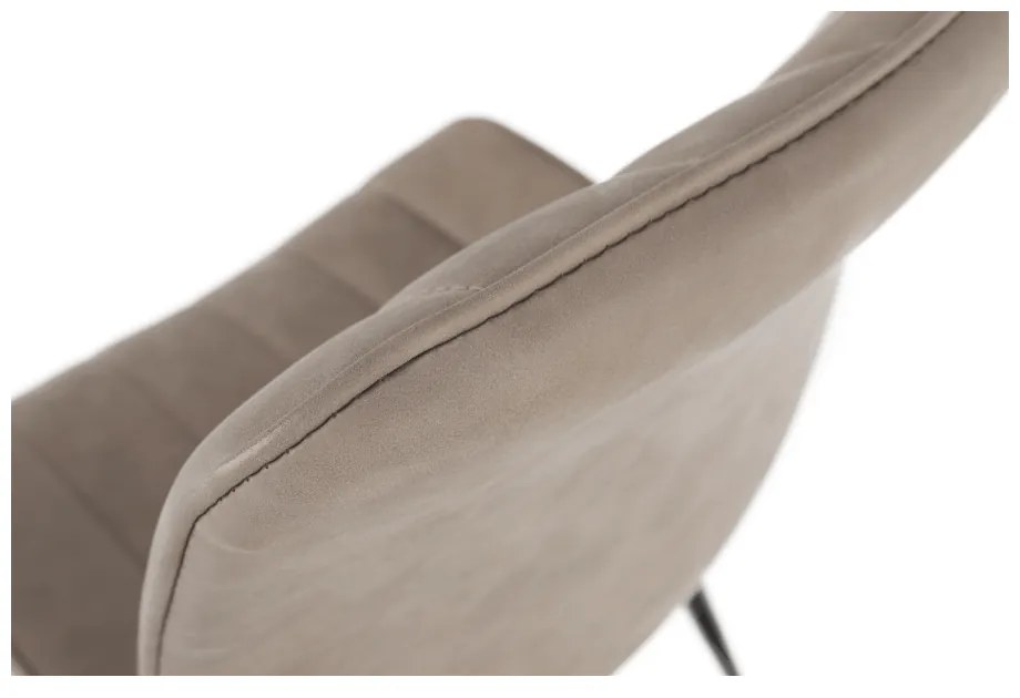 Scaun, piele ecologică gri maroniu taupe/negru, HAZAL