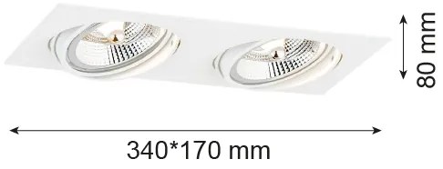 Argon 1046 - Plafonier OLIMP 2xGU10-AR111/12W/230V alb