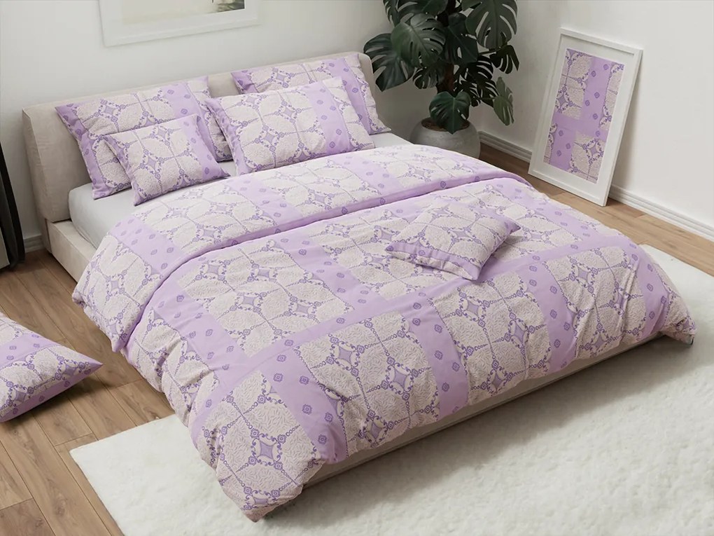 Lenjerie de bumbac PONSA violet Dimensiune lenjerie de pat: 70 x 90 cm | 140 x 220 cm