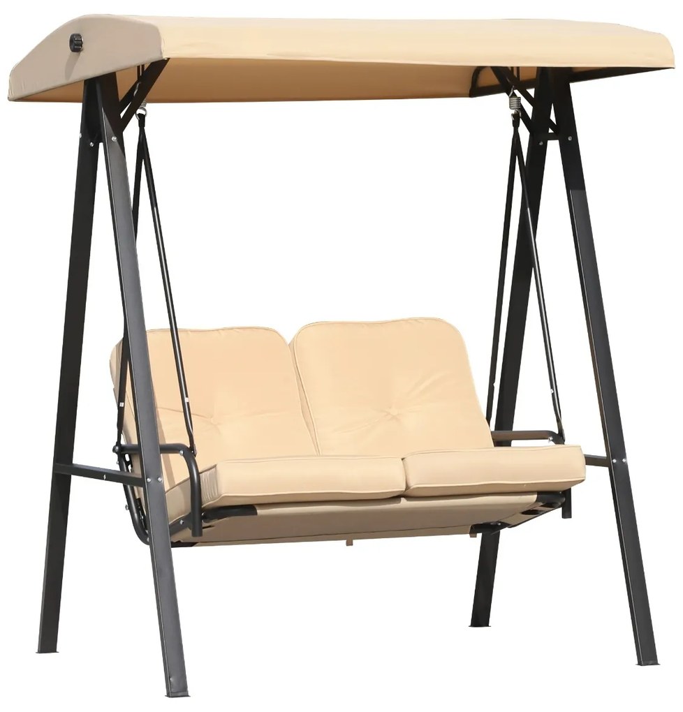 Balansoar de Gradina Outsunny cu 2 locuri, Structura din otel, 138x106x174cm | Aosom RO
