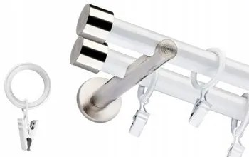 Galerie dubla duo PICIOR UNIVERSAL - DOP19/19 - ALB + INOX (Alege marime: 300 cm)