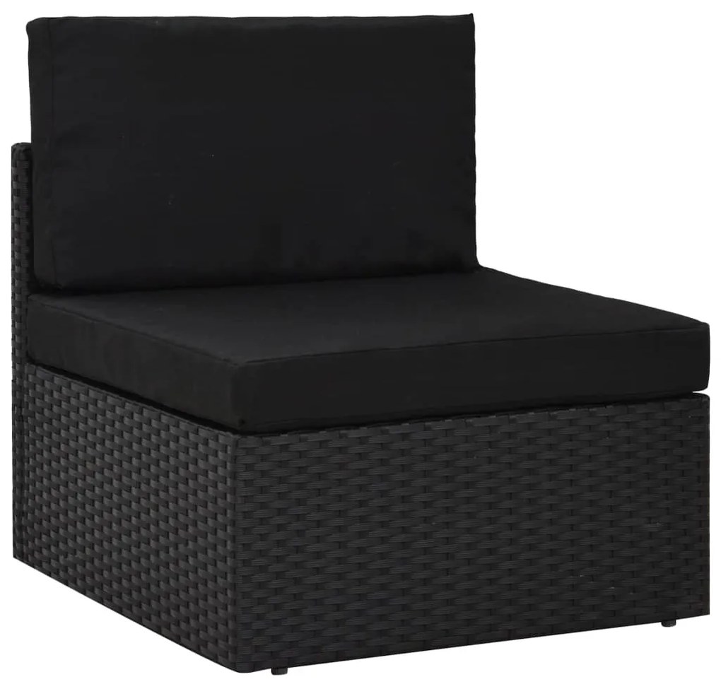 3067138 vidaXL Set mobilier de grădină, 9 piese, negru, poliratan