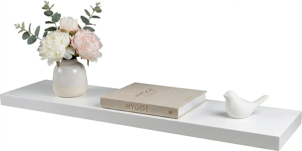 OFERTA Polita de perete SHELORA 120x23,5 cm, alba II. calitate