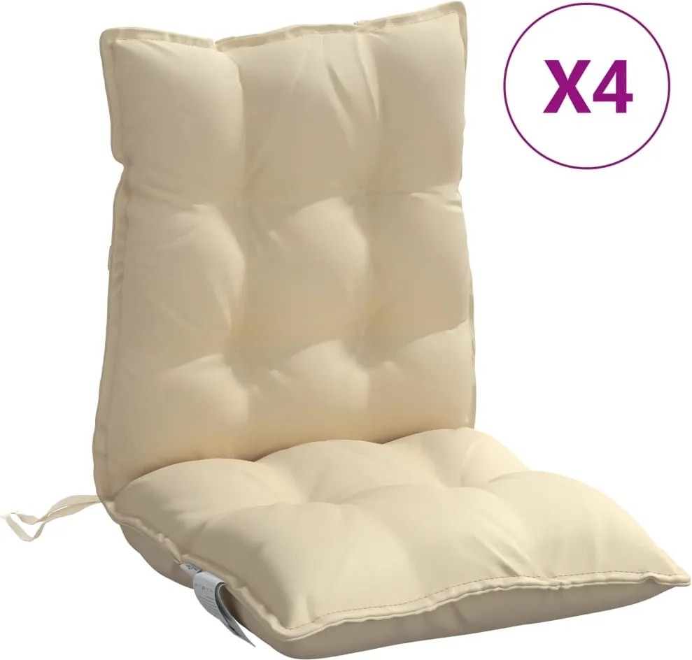 vidaXL Perne scaun cu spătar mic, 4 buc., bej, textil oxford