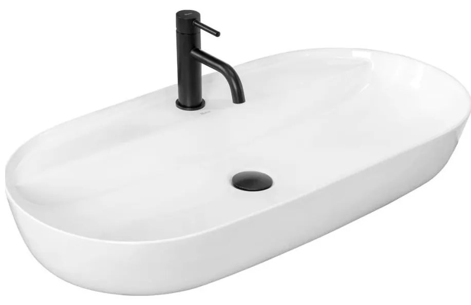 REA-U2541 - Lavoar AURA pentru blat, 41 x 81 cm, din ceramică, alb lucios