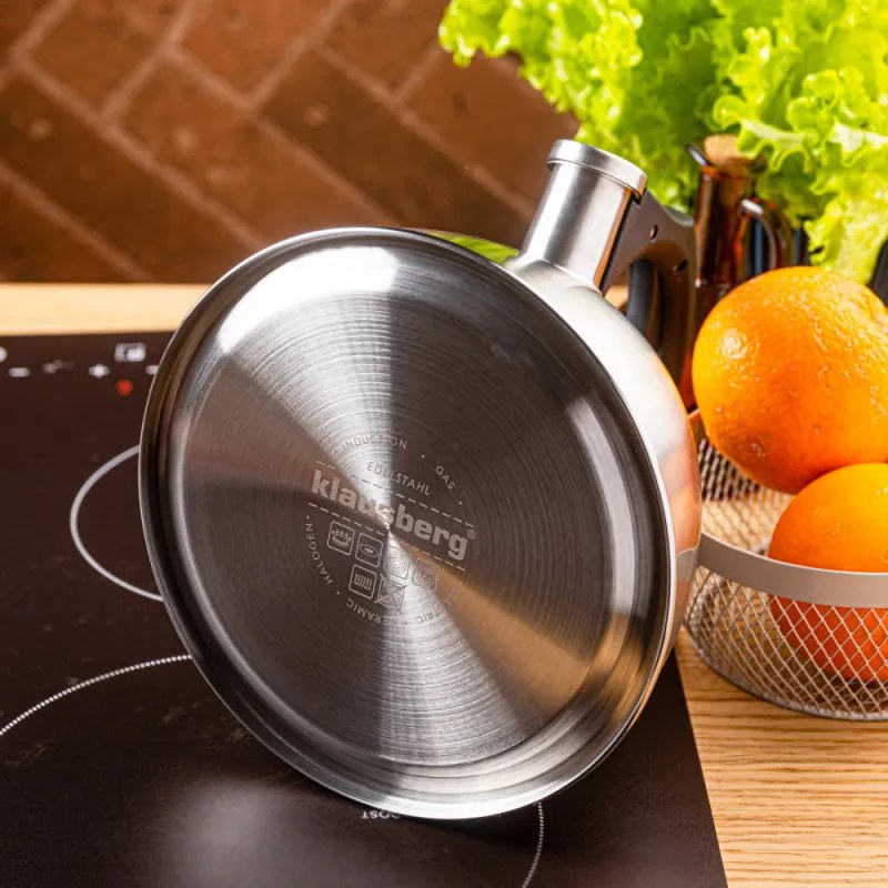 Fierbător fluierător Klausberg KB 7951, 2.5 l, Oțel inoxidabil, Mâner termoizolant, Inducție, Onix mat