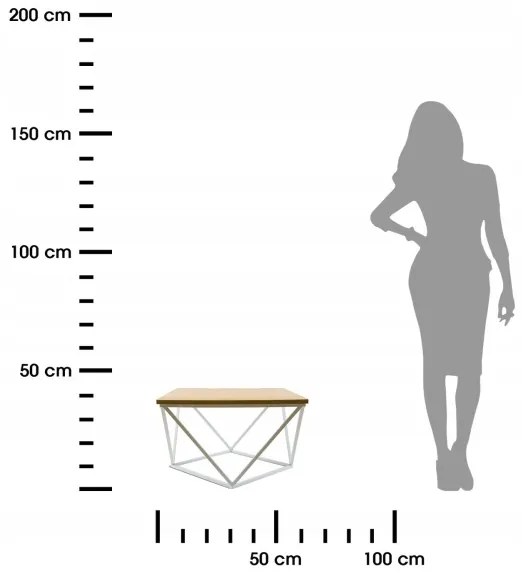 Măsuță de cafea CURVED 60x60 cm alb/bej