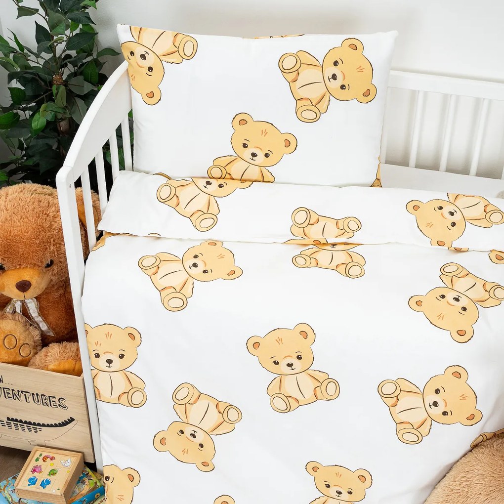 Lenjerie de bumbac pentru pătuț 4Home Teddies, 100x 135 cm, 40 x 60 cm, 100 x 135 cm, 40 x 60 cm