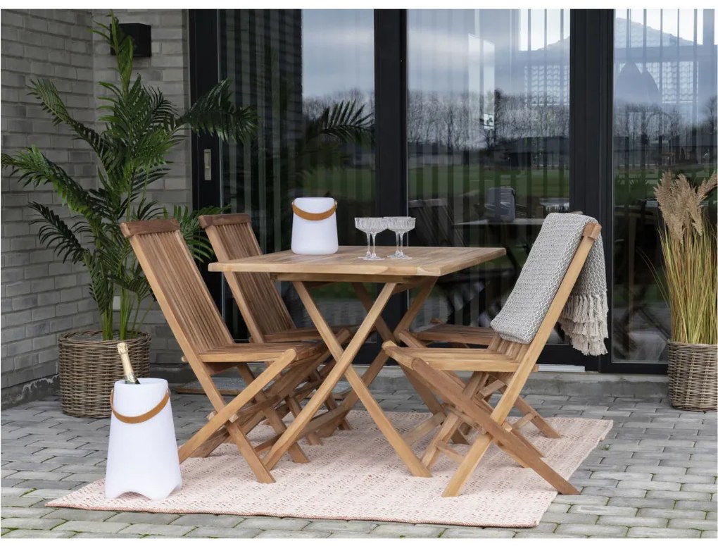 Masă de grădină Oviedo, tec, natural 120x80x75 cm