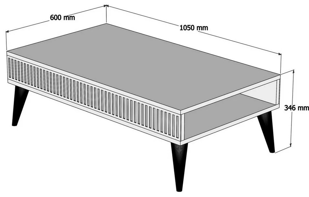 Mila White and Walnut coffee table