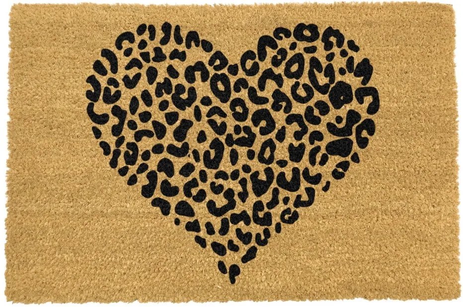 Covoraș intrare din fibre de cocos Artsy Doormats Leopard Pint, 40 x 60 cm