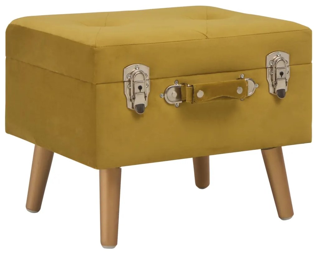 329255 vidaXL Taburete de depozitare, 3 buc., galben muștar, catifea