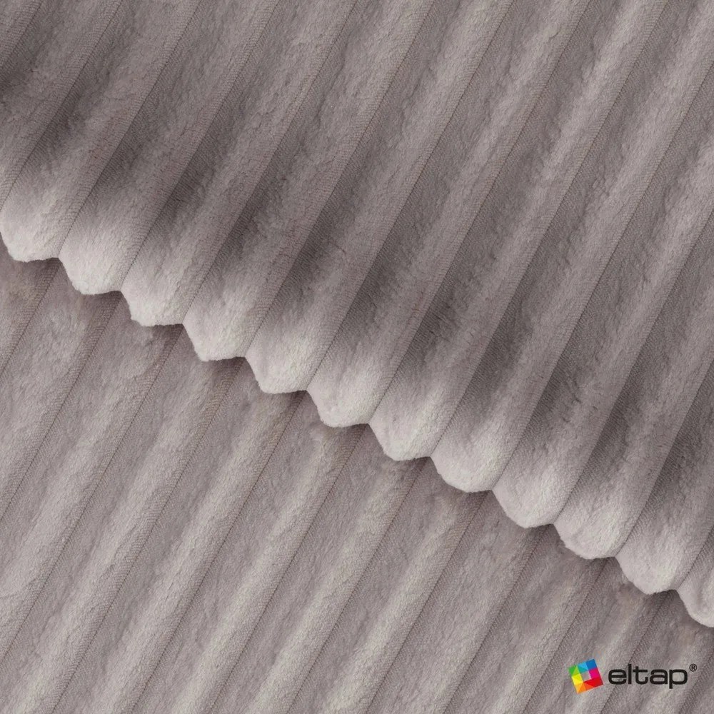 Canapea gri extensibilă cu tapițerie din catifea reiată 256 cm Cotonn – ELTAP