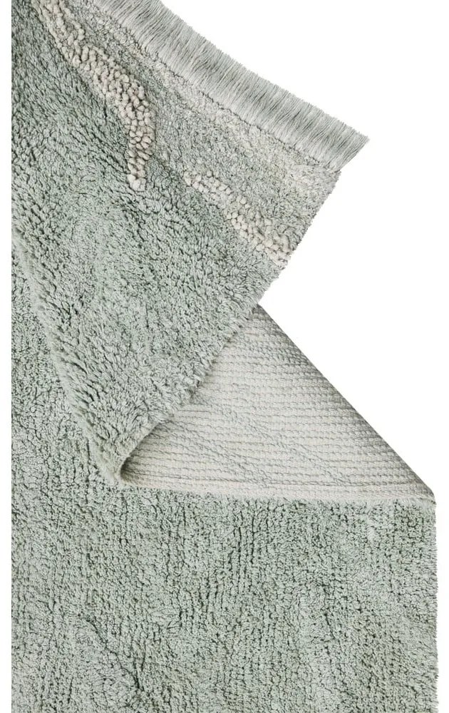 Covor de joacă pentru copii verde mentă din bumbac 90x130 cm Waves – Lorena Canals