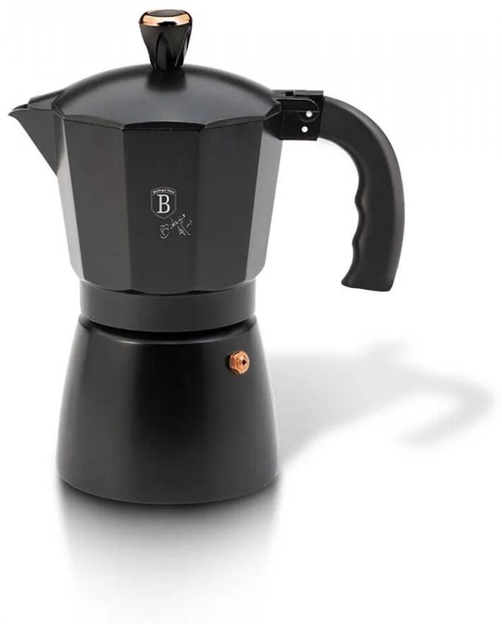 Espressor cafea pentru aragaz (Cafetiera) 6 cesti Black Rose Gold Line Berlinger Haus BH 1974