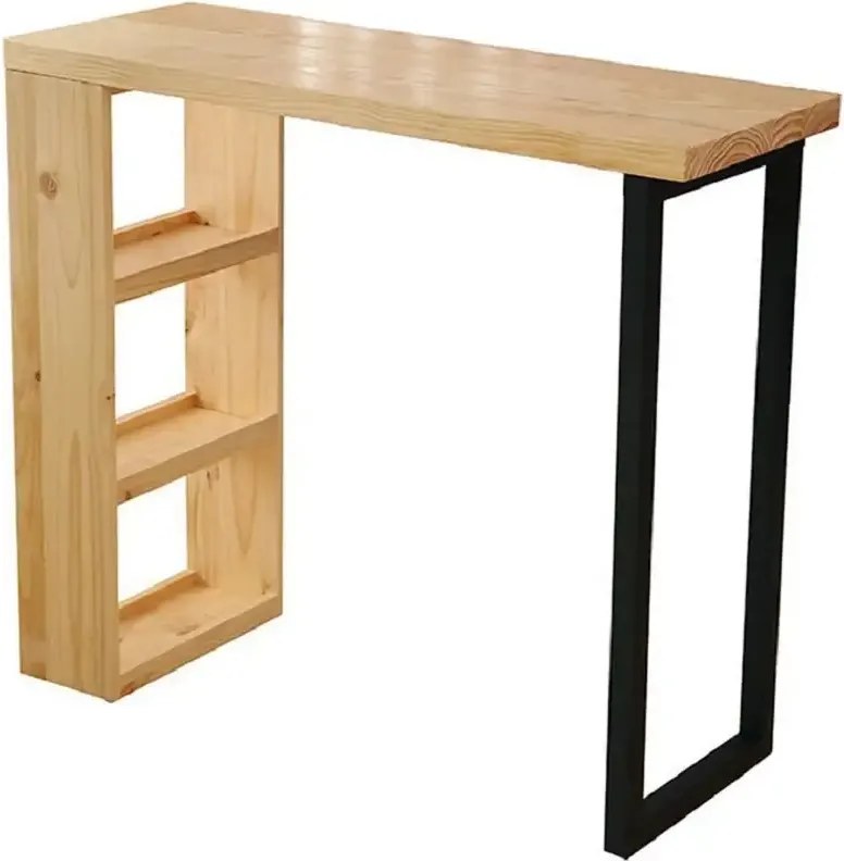 Masa bucatarie ,tip bar, lemn.seria wood A-620,pin natur-negru,90x30x90cm, 30102