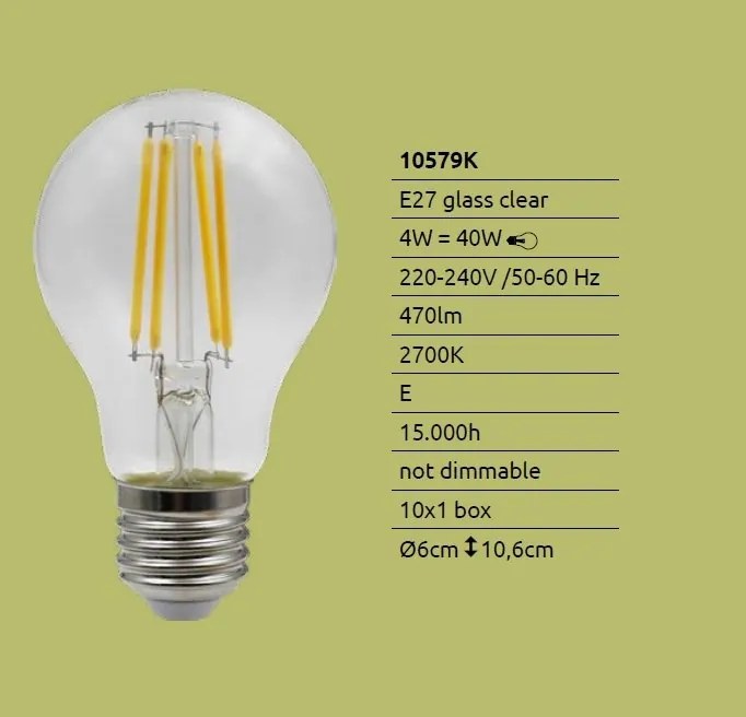 Bec LED E27 AGL 4W 450lm 2700K