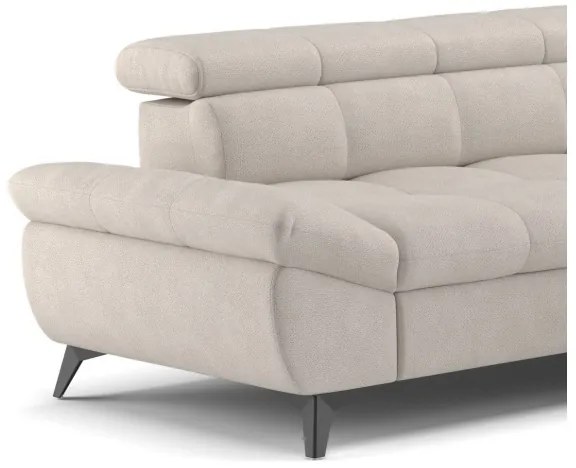 Canapea colțar extensibilă în L MARANO, dreapta, bej