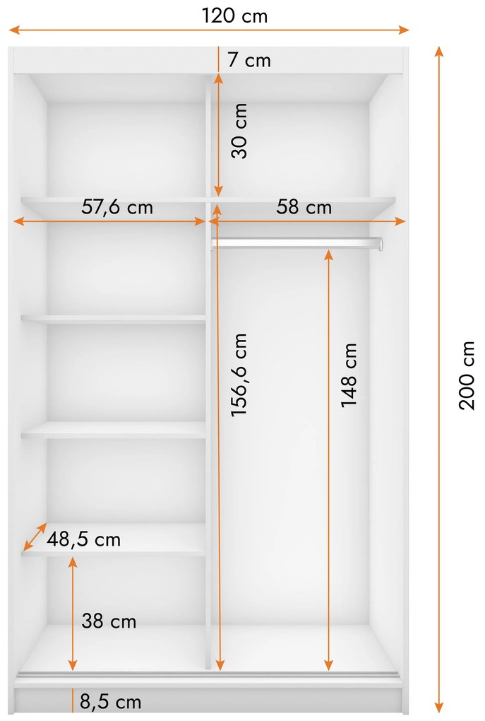 Dulap de haine Nestor 06 (stejar sonoma + alb). 1071538