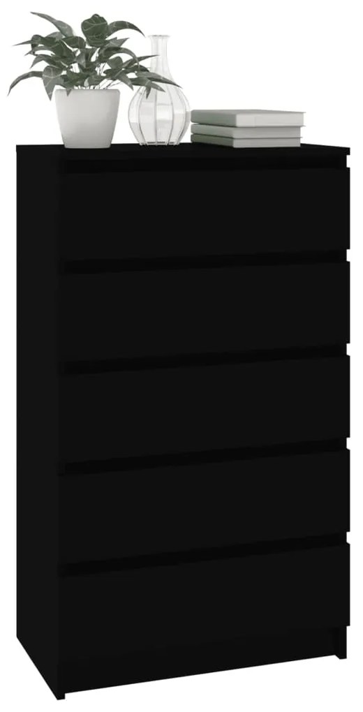 Dulap cu sertar, negru, 60x36x103 cm, lemn prelucrat 1, Negru