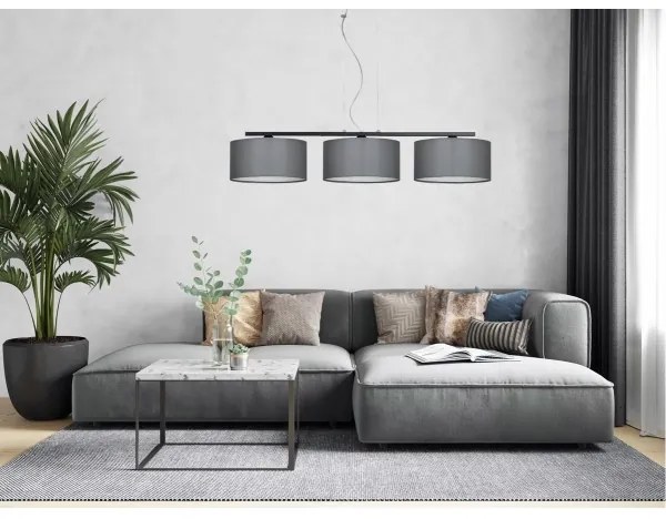 Lustră pe cablu ASTRA 3xE27/60W/230V gri