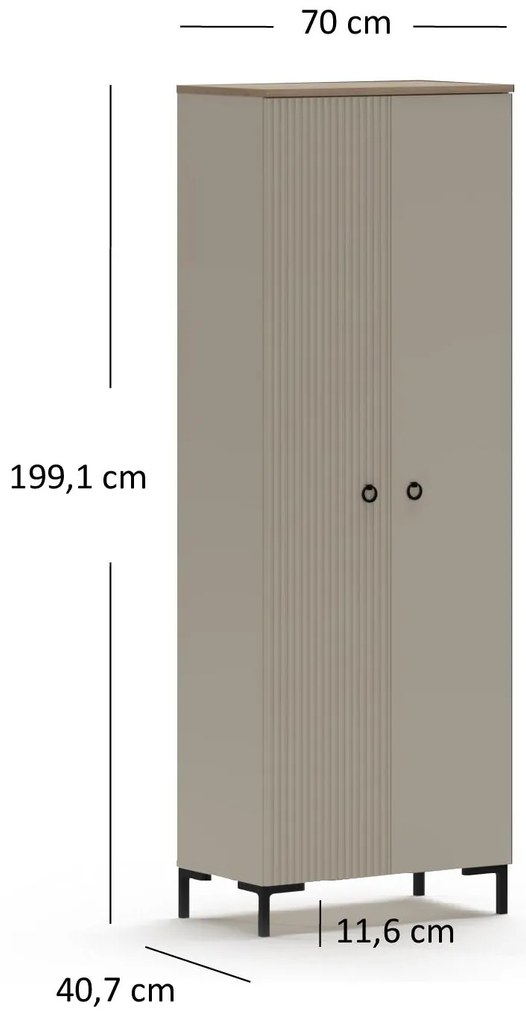 Dulap de haine Demandaron 3 (taupe + stejar silverjack). 1116805