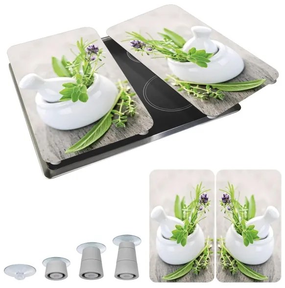 WENKO 2521420100 - Capac pentru plită 52x30 cm multicolor/gri/transparent